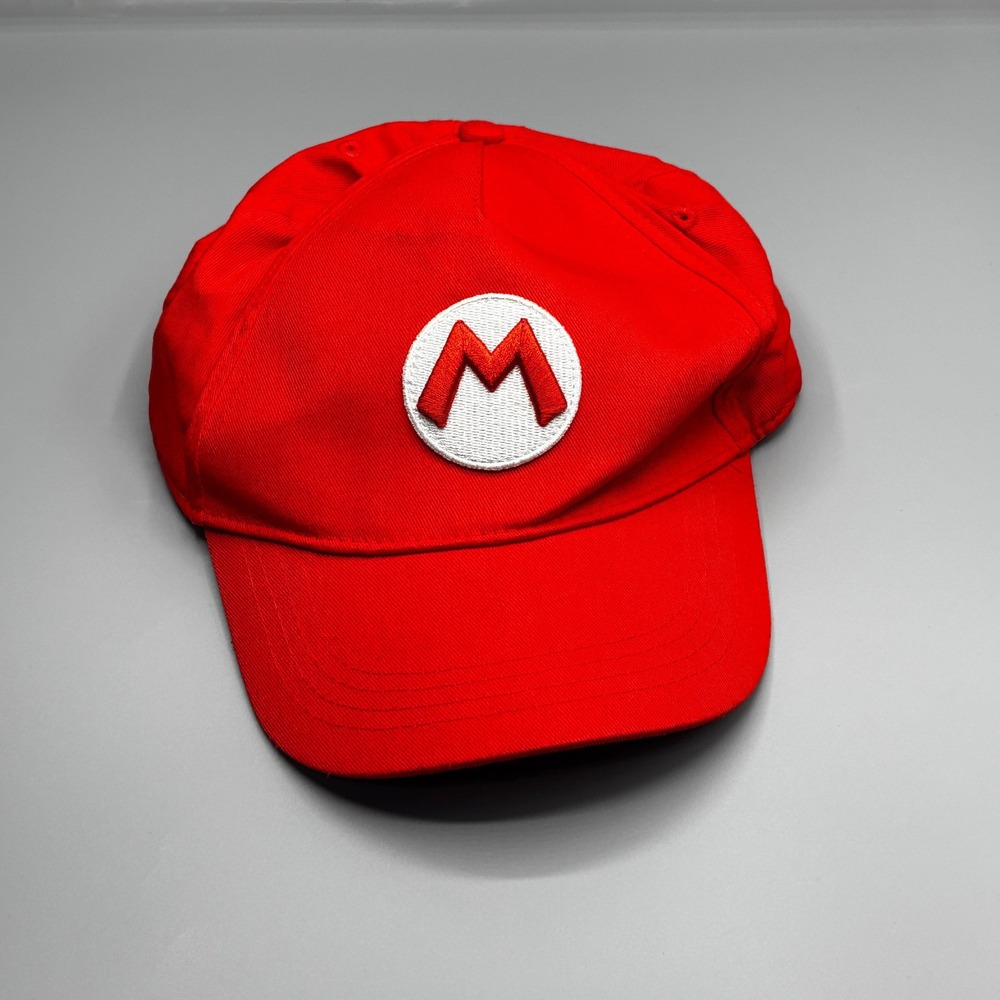 Nintendo Super Mario Bros Red Baseball Cap OVS Adjustable Hat M Logo Patch